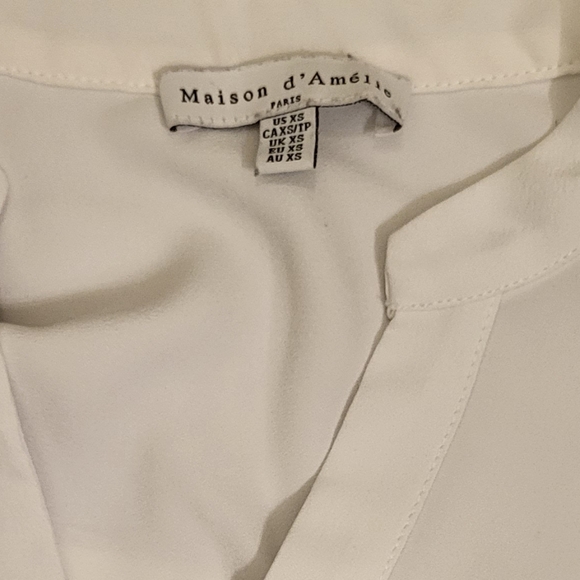 Anthropologie Maison d'ameile Wrap Blouse X-small White - Picture 8 of 9